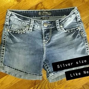 Silver Jean Shorts